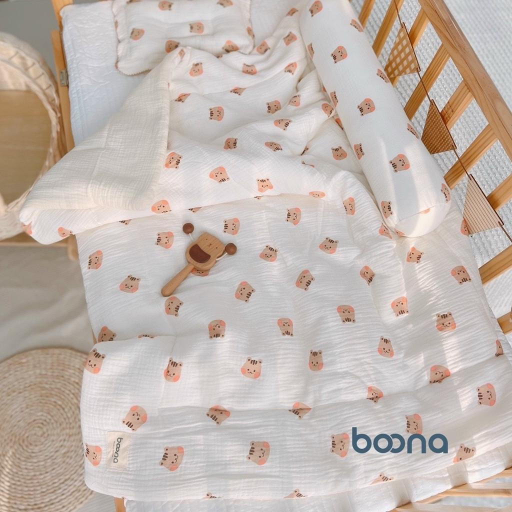 Chăn Xô Muslin Trần Bông Boona Ấm Baby Siêu Mềm, Siêu Ấm Cho Bé Sơ Sinh