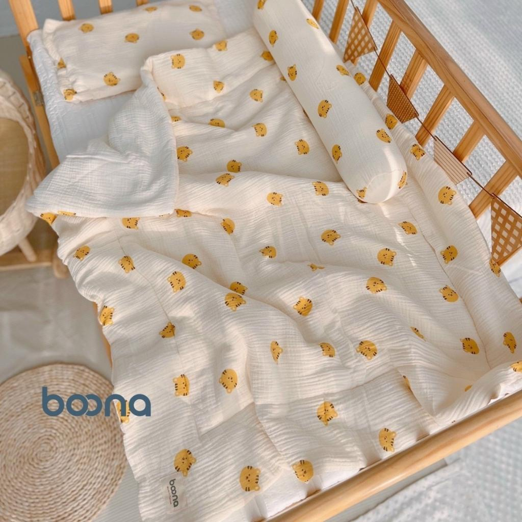 Chăn Xô Muslin Trần Bông Boona Ấm Baby Siêu Mềm, Siêu Ấm Cho Bé Sơ Sinh