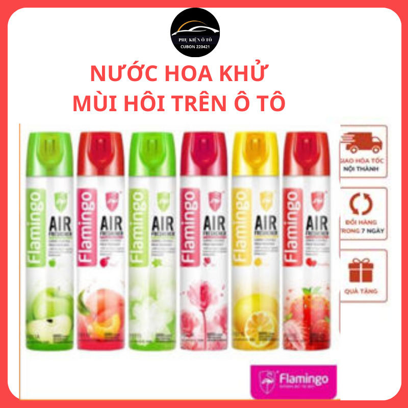 Nước hoa xịt khử mùi hôi xe oto hương trái cây Flamingo F011 330ml