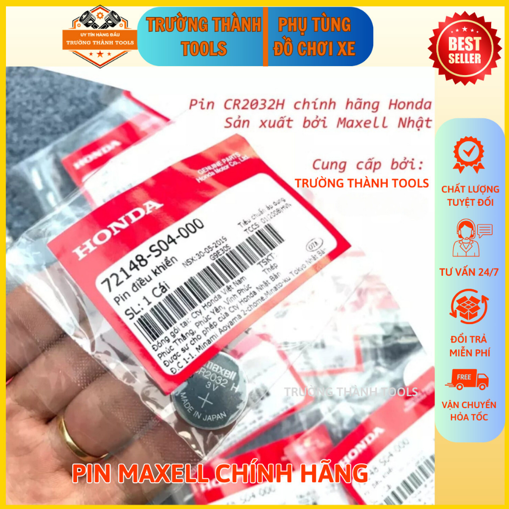 Pin Chìa Khoá Điều Khiển Smartkey Honda CR2032 Remote SH, VISION, AIRBLADE, LEAD... Smartkey chính hiệu Honda