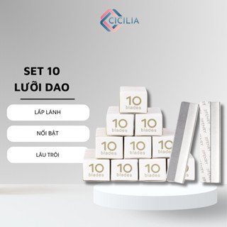 Hộp 10 Lưỡi Dao Tỉa Chân Mày CICILIA Trang Điểm Chuyên Dụng CI-073