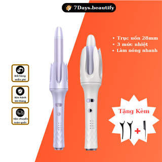 Máy Uốn Xoăn Tóc 7daysSmile Tự Động Xoay 360 độ Trục 28MM Với 4 Mức Nhiệt Điều Chỉnh