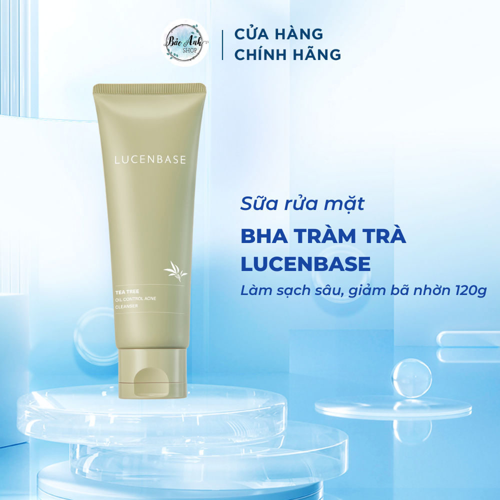 Sữa rửa mặt BHA tràm trà Lucenbase120g hỗ trợ kiềm dầu, làm sạch da, ngừa mụn đầu đen