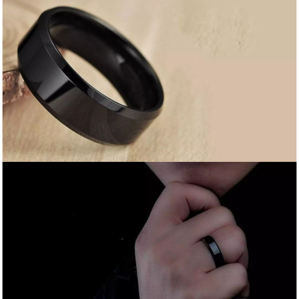 Nhẫn Trơn Nam Thép Titan Không Gỉ. Nhẫn Thời Trang Nam Basic. Nhẫn unisex 2 màu đen trắng