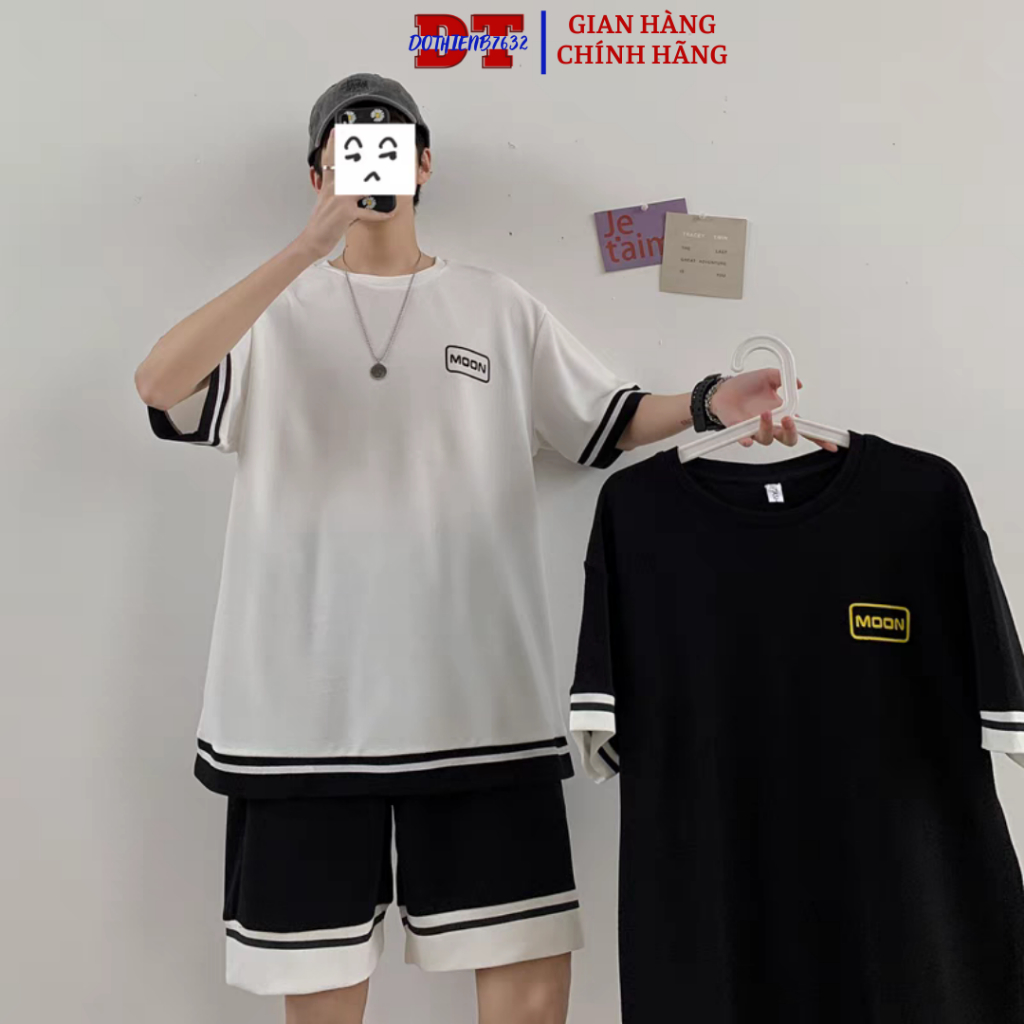 Set Quần Áo nam 💖FREESHIP💖 ĐỒ BỘ THỂ THAO mặc nhà nữ phối màu MON in logo đẹp mắt - chất vải thun lưới mè lỡ và đùi S0