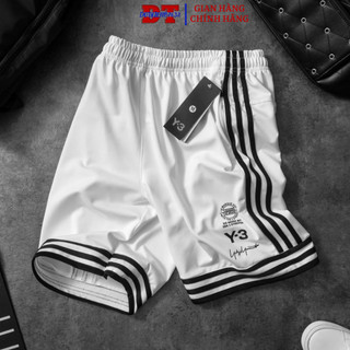 Quần short nam nữ 2v sọc trắng ⚡️ video ảnh thật ⚡️ quan đùi lững ống rộng suông thể thao tập gym ngắn vải thun mè s0