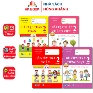 Sách - Combo 4 cuốn Bài tập Tuần, Đề Kiểm Tra Môn Toán,Tiếng Việt Lớp 2 - Tập 2 - Kết nối tri thức với cuộc sống -QK 241