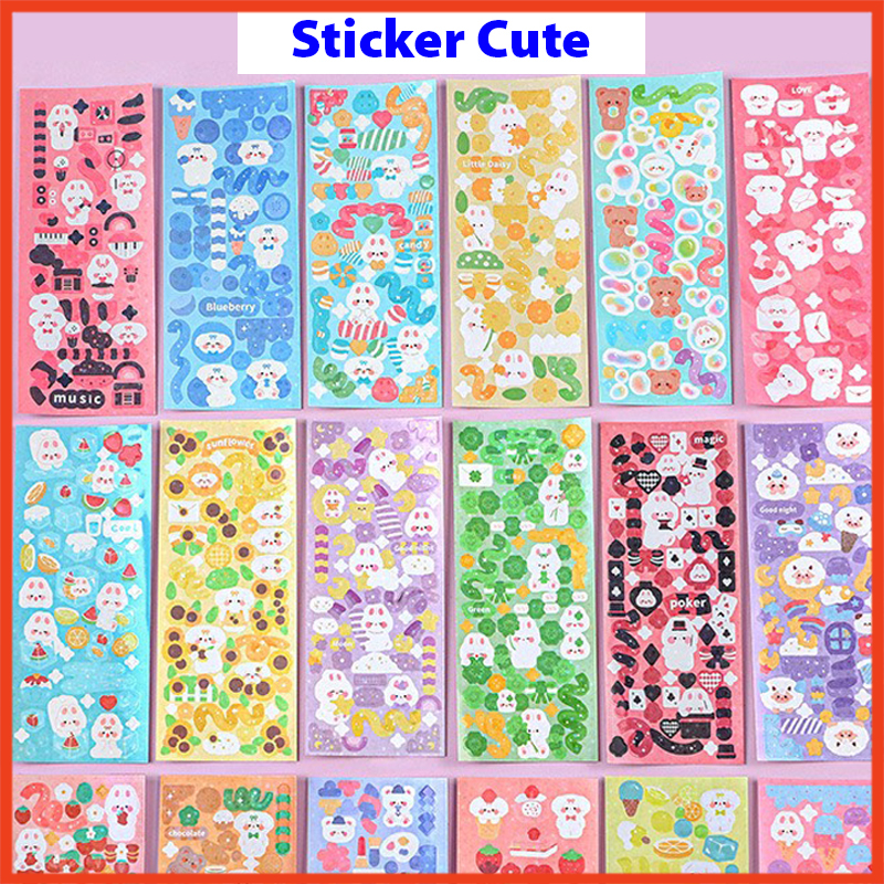 Miếng Dán Sticker ST18 cute trang trí dán bình nước, bút ... chống nước nhiều hình cute