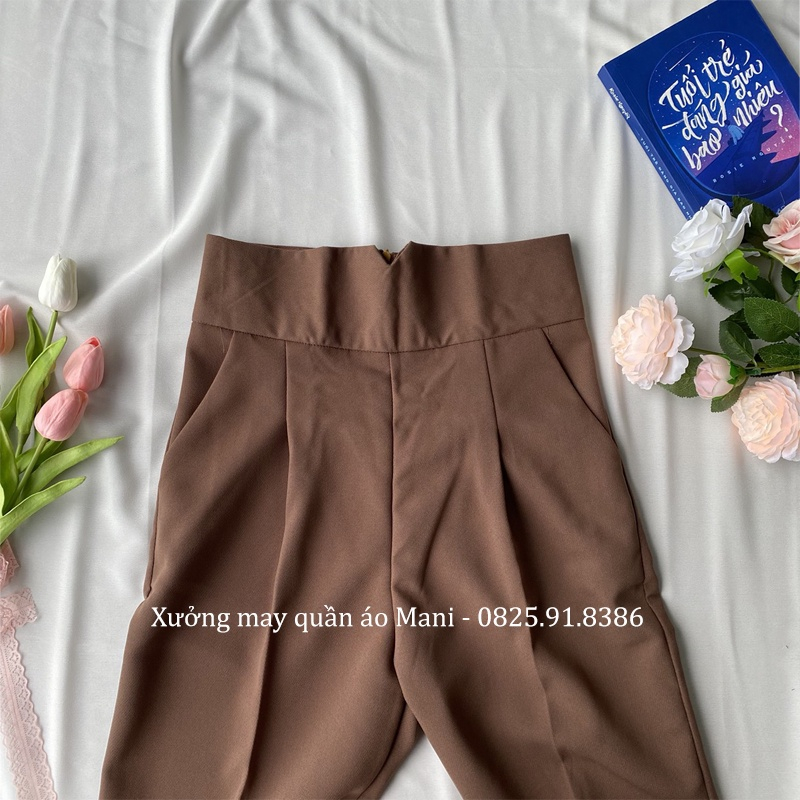 Quần tây nữ lưng cao đi học quần vải baggy cạp v siêu cao nữ khóa sườn màu đen tuyết mưa co giãn nhẹ [ Hàng có sẵn] | BigBuy360 - bigbuy360.vn