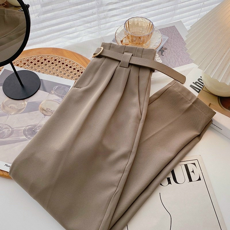 Quần Vải Nữ Chất Ru.by Cạp Liền Kèm Đai, Quần Tây Baggy Cạp Cao Đi Học Đi Làm 03 [ HÀNG CÓ SẴN] | BigBuy360 - bigbuy360.vn