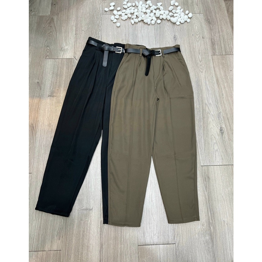 Quần Vải Nữ Chất Ru.by Cạp Liền Kèm Đai, Quần Tây Baggy Cạp Cao Đi Học Đi Làm 03 [ HÀNG CÓ SẴN] | BigBuy360 - bigbuy360.vn