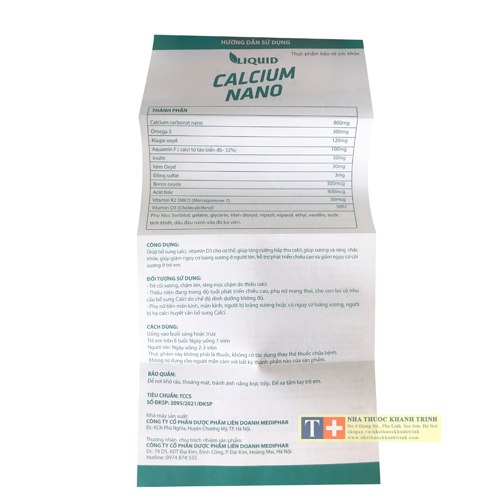 Calcium Nano with Omega 3, Vitamin K2 MK7 D3 bổ sung và tăng cường hấp thu canxi