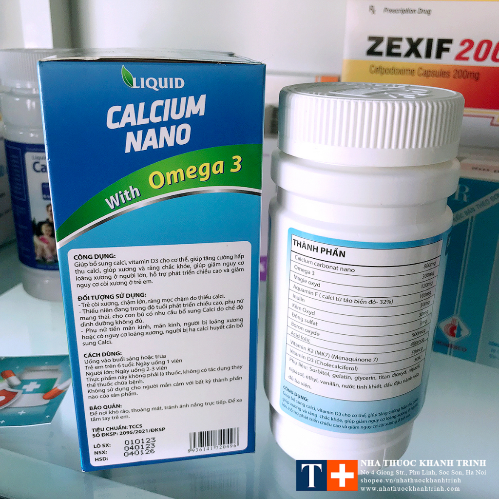 Calcium Nano with Omega 3, Vitamin K2 MK7 D3 bổ sung và tăng cường hấp thu canxi