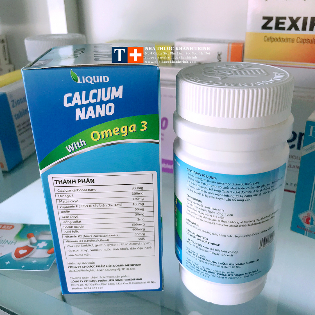 Calcium Nano with Omega 3, Vitamin K2 MK7 D3 bổ sung và tăng cường hấp thu canxi