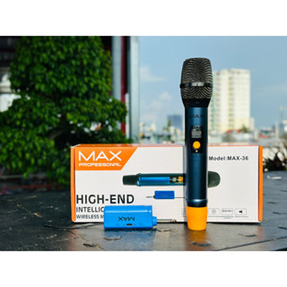 Micro không dây đa năng Max 36 Nâng cấp từ Max 19 Hút âm tốt, chống hú hiệu quả  Sạc pin ngay trên mic Màn hình LCD
