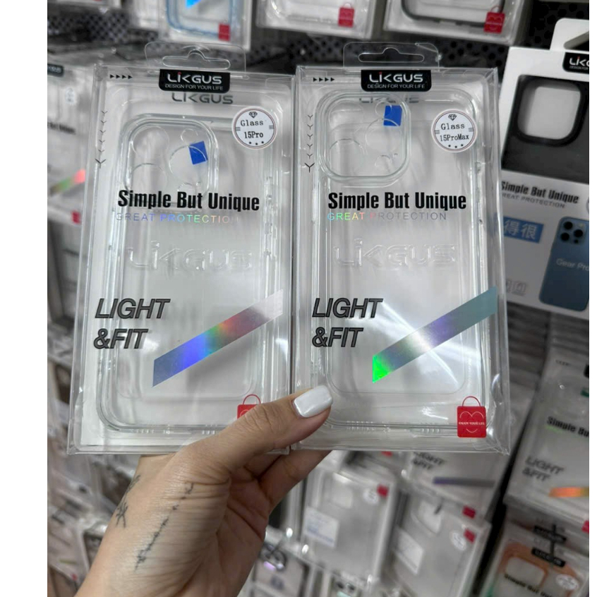 hót Ốp lưng Likgus trong suốt bảo vệ camera iPhone 15 Pro,15 Pro max