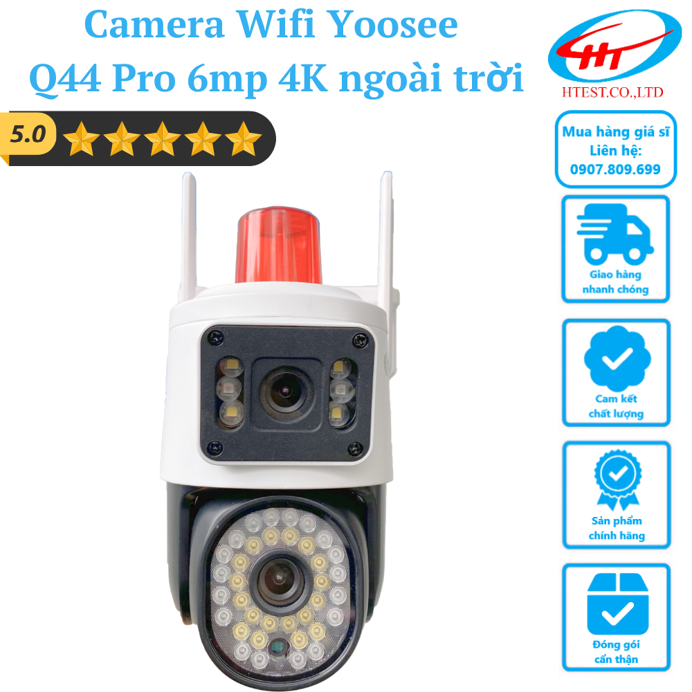 [Q44 Pro] Camera Wifi Yoosee Q44 Pro 6mp 4K ngoài trời 2 ống kính 2 khung hình - Hoàng Thịnh Television