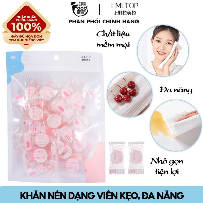 Khăn Nén Dạng Viên Kẹo, Đa Năng, Tiện Lợi LMLTOP - D0901 (30 viên)