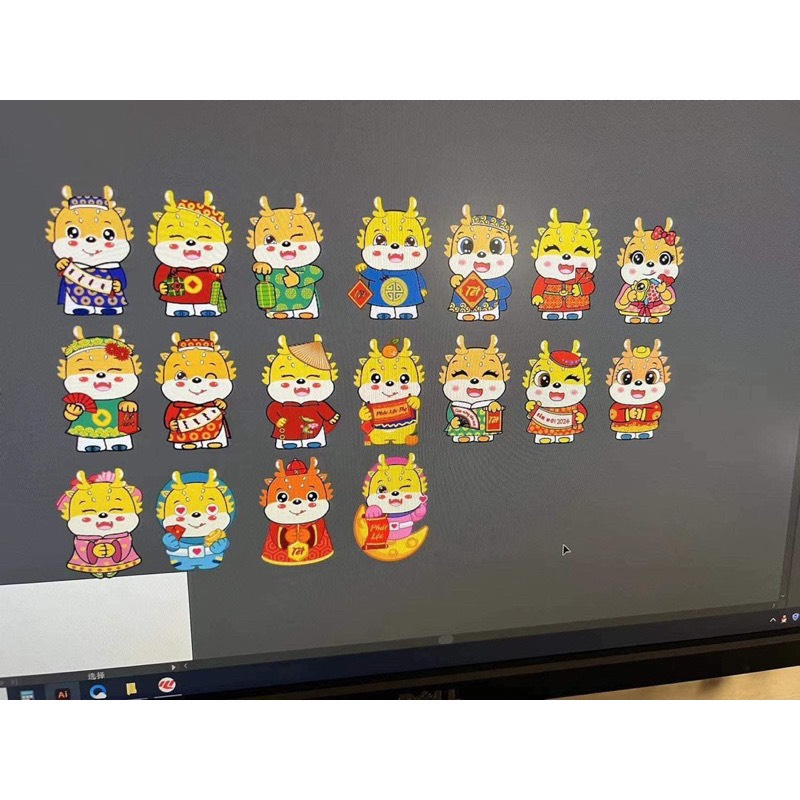 Combo 100 Bao Lì Xì Chibi, Bao Lì Xì Hoạt Hình Tết  Gáp Thìn Phản Quang, Lì Xì Chibi Hình  Mẫu Rồng Rễ Thương