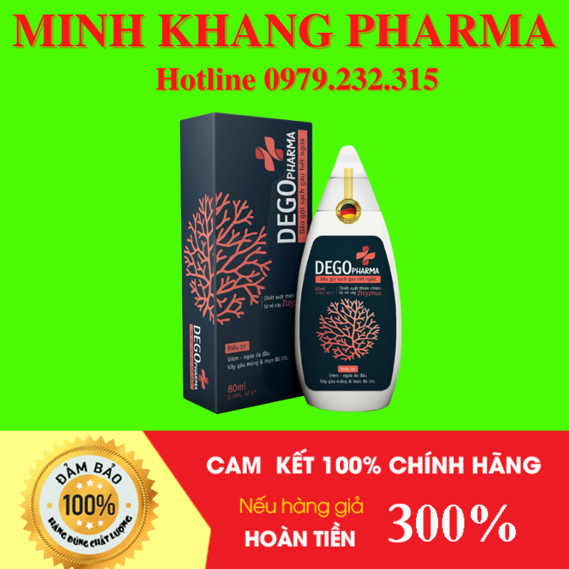 Dầu gội sạch gàu DEGO PHARMA Dầu gội đầu sạch gàu, nấm da đầu, phục hồi nang tóc và chống rụng tóc