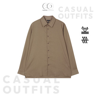  Áo sơ mi nam tay dài SPAO chất liệu vải lanh Tencel - Màu vàng đất