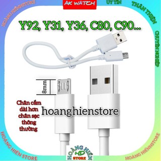 Cáp sạc micro USB chân dài cho đồng hồ định vị Q12, Y92...