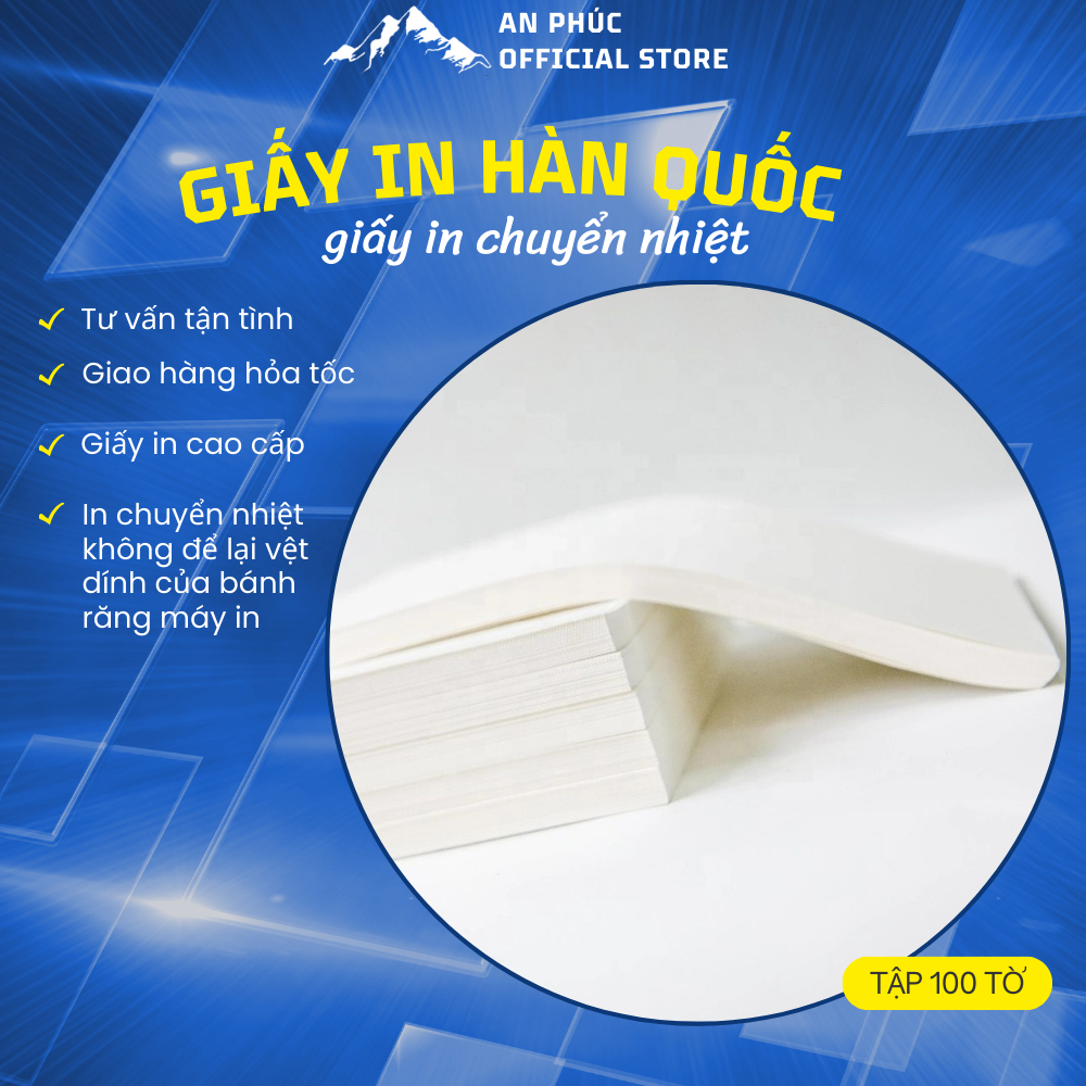 Giấy in chuyển nhiệt Hàn Quốc khổ A3 A4 - KHÔNG ĐỂ LẠI BÁNH RĂNG, CHO BẢN IN SẮC NÉT