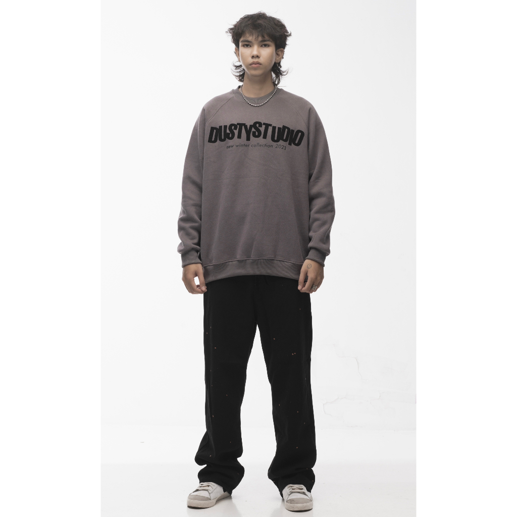 Áo Sweater nam nữ DUSTY STUDIO chất liệu nỉ bông không xù, dày dặn logo in nhung chắc chắn