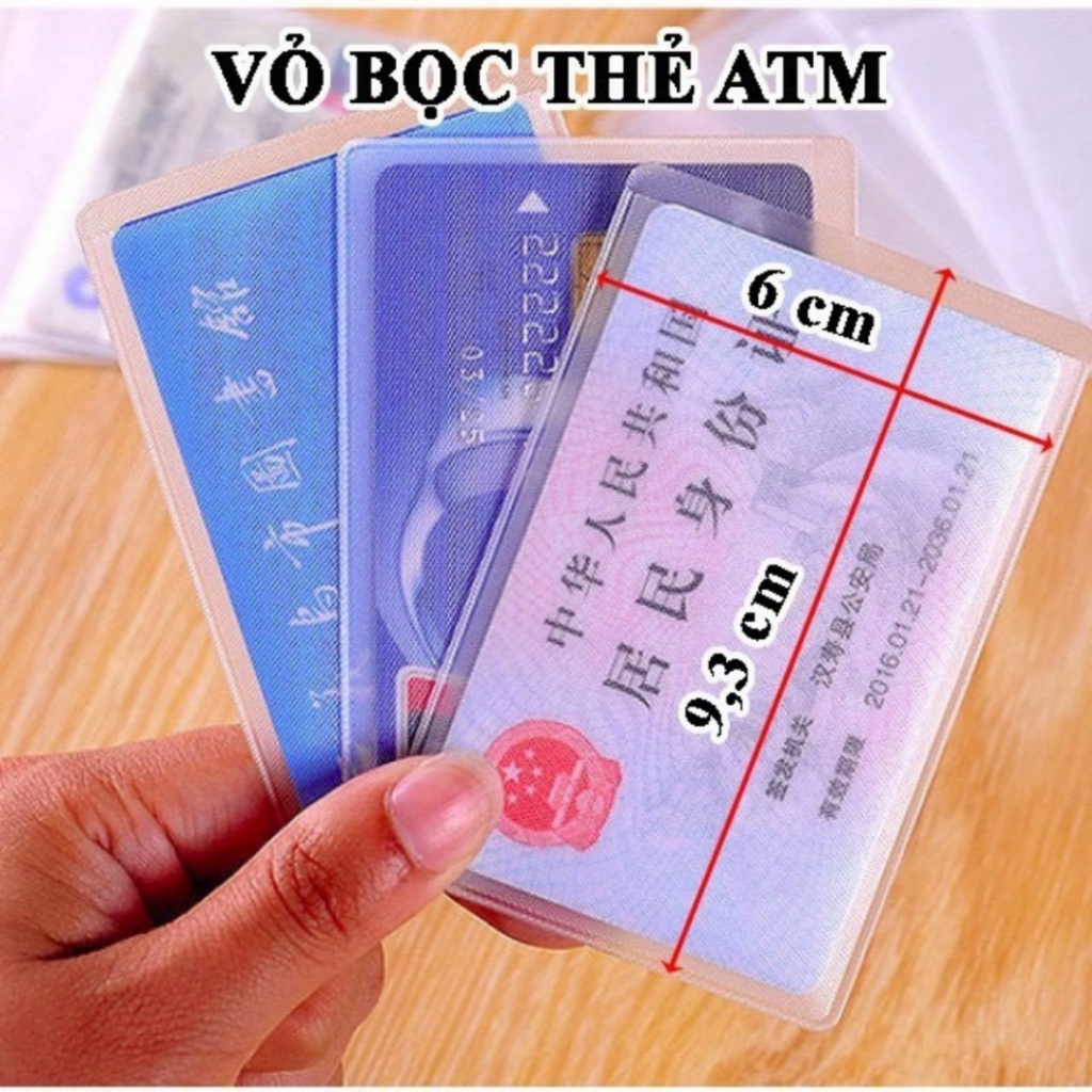 Combo 4 Vỏ Bọc Nhựa Dẻo, Bọc Thẻ ATM, Thẻ Sinh Viên, Thẻ Nhân Viên