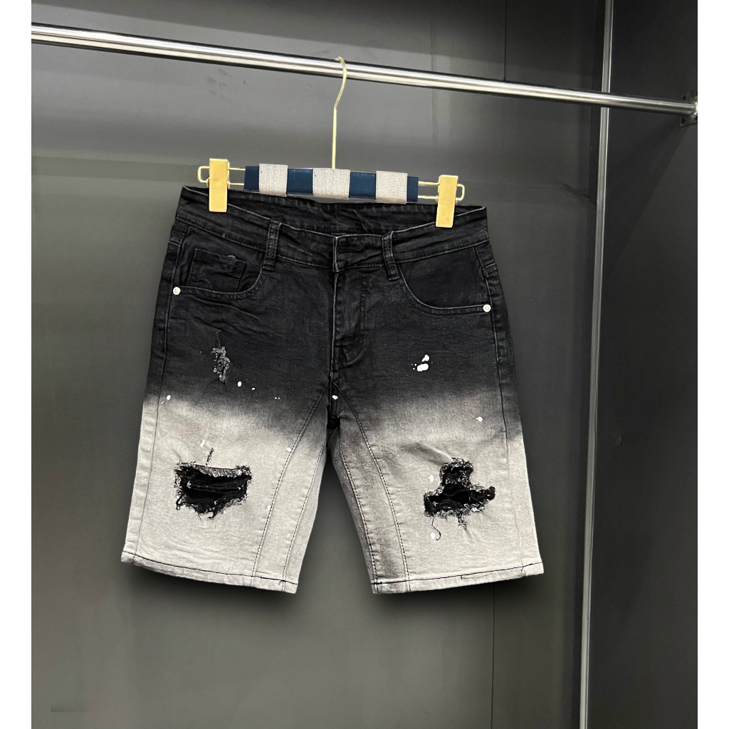 Quần short jean nam vải denim chất bò dày rách gối loang siêu đẹp mẫu mới trẻ trung cao cấp Thành_Store