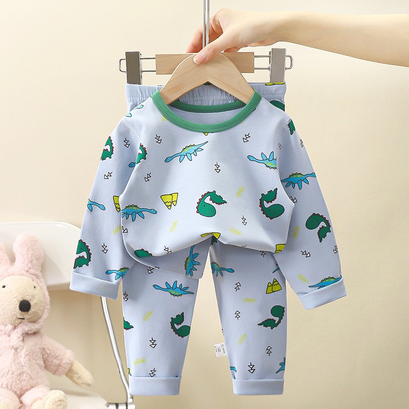 Bộ Quần Áo Trẻ Em Dài Tay Mùa Thu Mặc Nhà Bé Trai Bé Gái