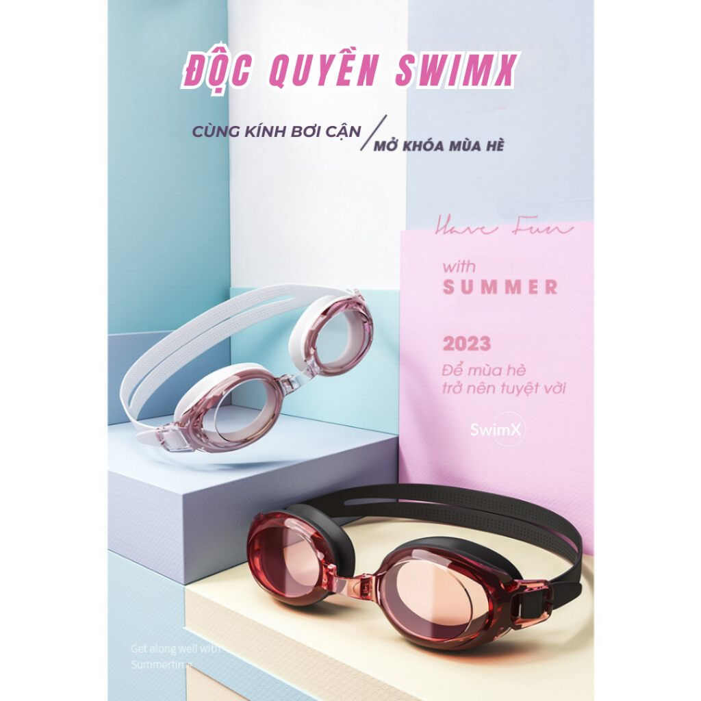 Kính bơi cận thị SWIMX độ cận từ 1.5 độ đến 9.0 độ kính bơi cho người lớn, nam nữ, cho bé trẻ em từ 6 tuổi