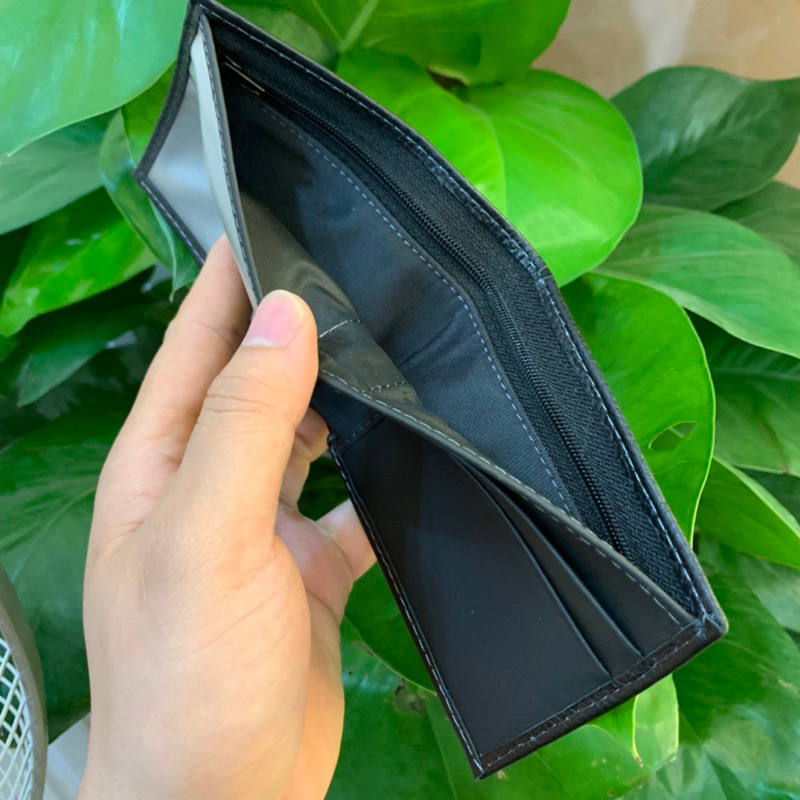 Ví nam mini da bò dáng ngang, ví mini nam cao cấp da bò thật nhỏ gọn tiện lợi kích thước 10,5cm x 8,5cm