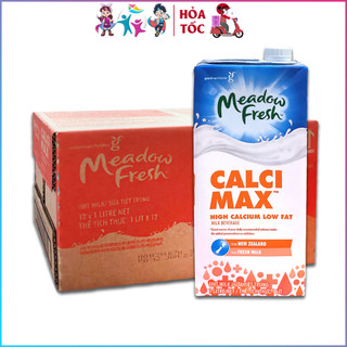 [ Hỏa Tốc - HCM ] Thùng Sữa Meadow Fresh Canxi 1L - Sữa Tươi Tiệt Trùng Không Đường Ít Béo - Meadow Calci Max