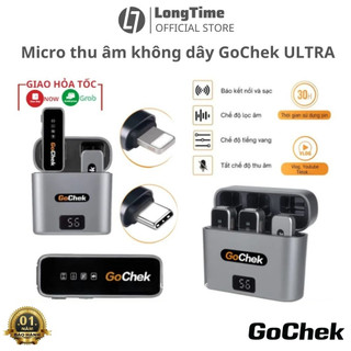 Mic thu âm không dây Gocheck phiên bản ULTRA cao cấp, âm thanh lọc giống giọng thật, có 2 loại chân Type-C & Lighning