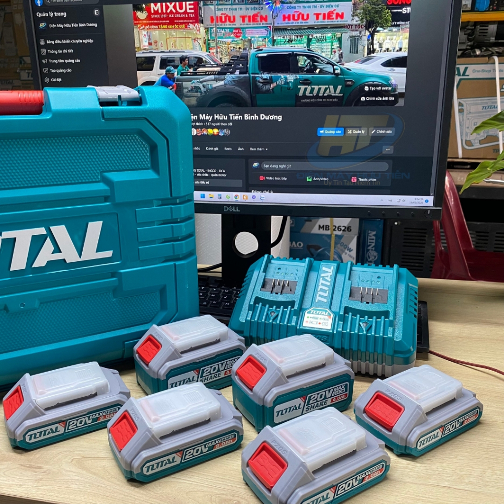 Bộ 6 pin sạc 20V TOTAL TOSLI230701