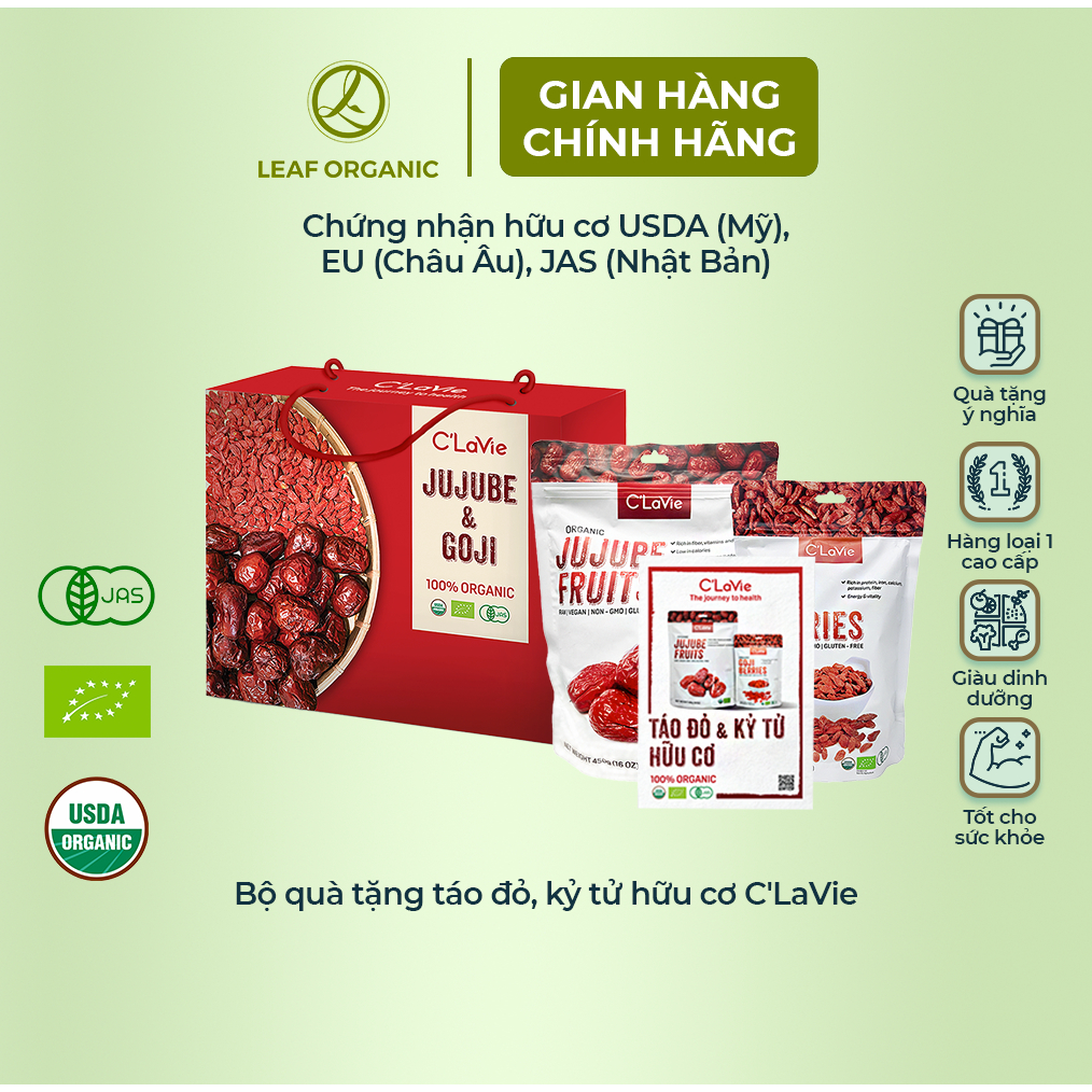 Táo đỏ, Kỷ tử hữu C'lavie cơ loại 1 size 9 – 10 quả, thơm ngon vượt trội