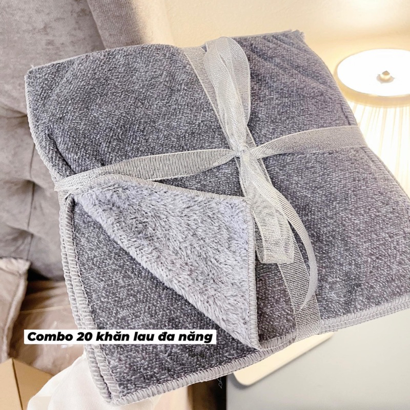 Sét 10 khăn lau bếp đa năng bằng sợi than tre, khăn lau tay nhà bếp siêu thấm hút,kháng khuẩn an toàn