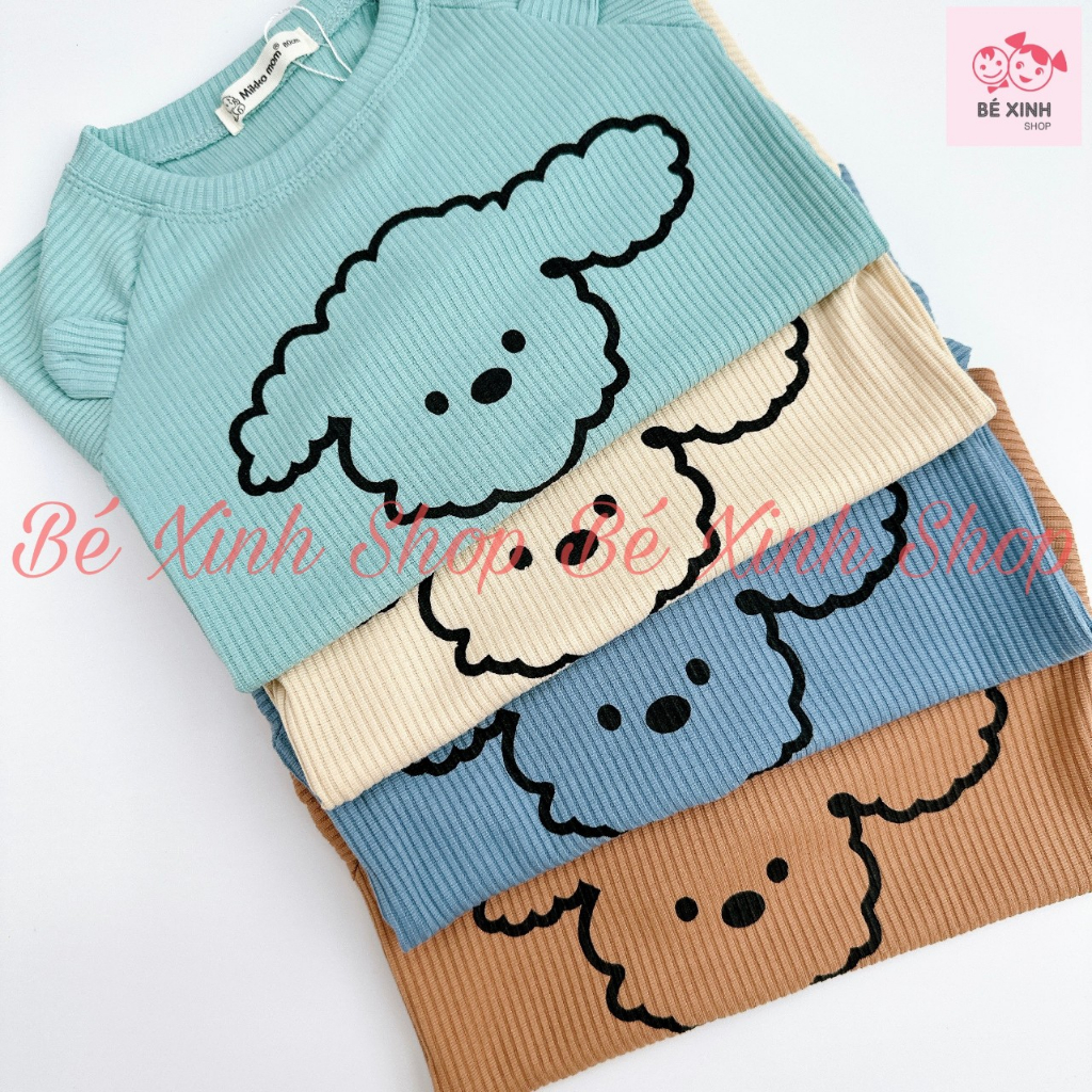 . Thu đông Bộ dài tay cho bé trai bé gái 6-21kg  Quần áo đồ ngủ dài tay Bộ len tăm cho bé trai gái Cừu Poodle