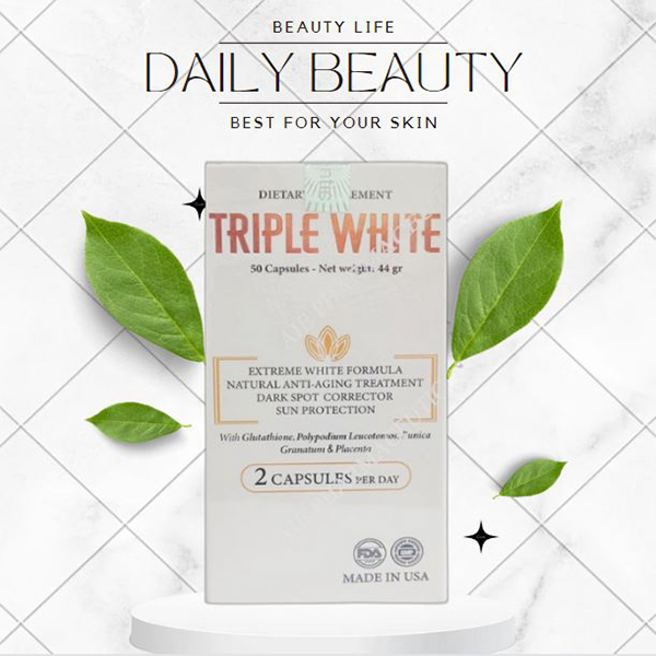Viên Uống Triple White - Viên Uống Trắng Da Chống Nắng Giảm Thâm Nám 50 viên
