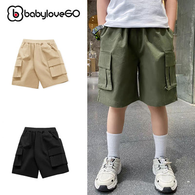 Quần đùi bé trai BabyloveGO mẫu mới 2026 quần đùi kaki đứng form túi hộp cho bé KK03