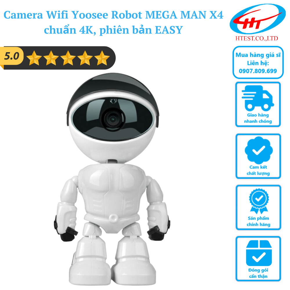 Camera Wifi Yoosee Robot MEGA MAN X4 chuẩn 4K, phiên bản EASY - Hàng chính hãng