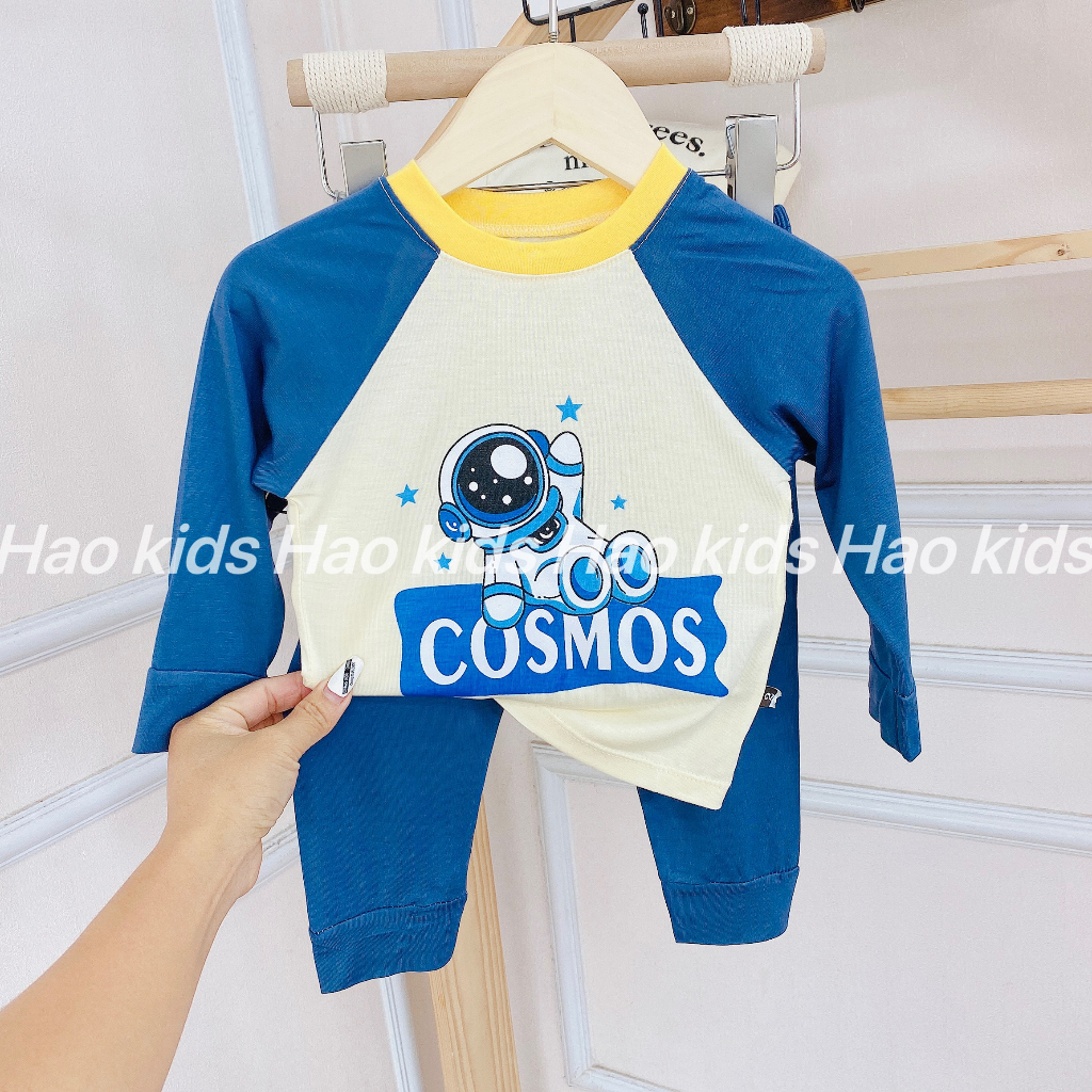 Bộ quần áo dài tay mặc điều hòa, chất thun lạnh mềm mịn cho bé gái và bé trai BD81