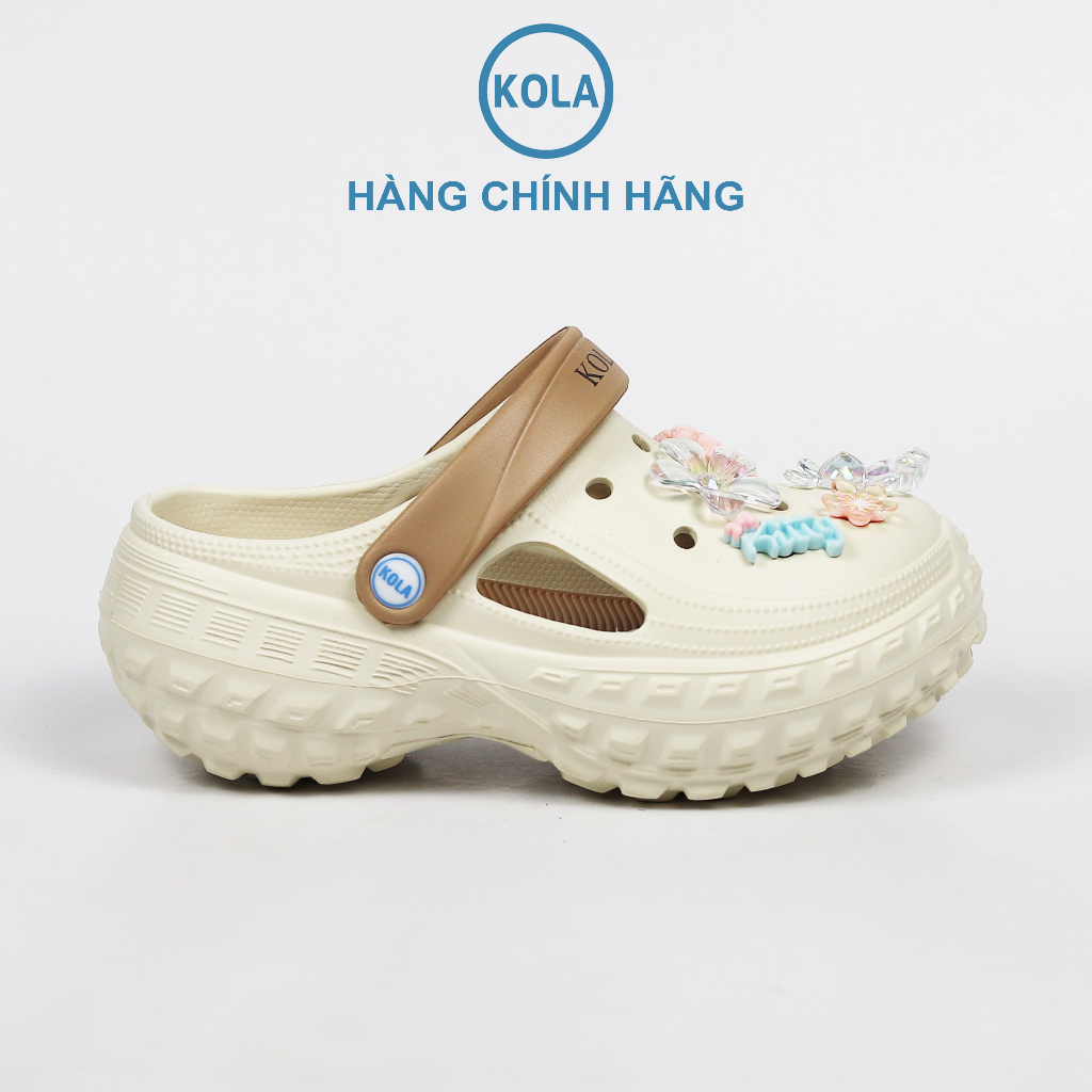 Dép Clogs sục nữ KOLA chất liệu EVA siêu nhẹ kèm sticker dễ thương có quai hậu