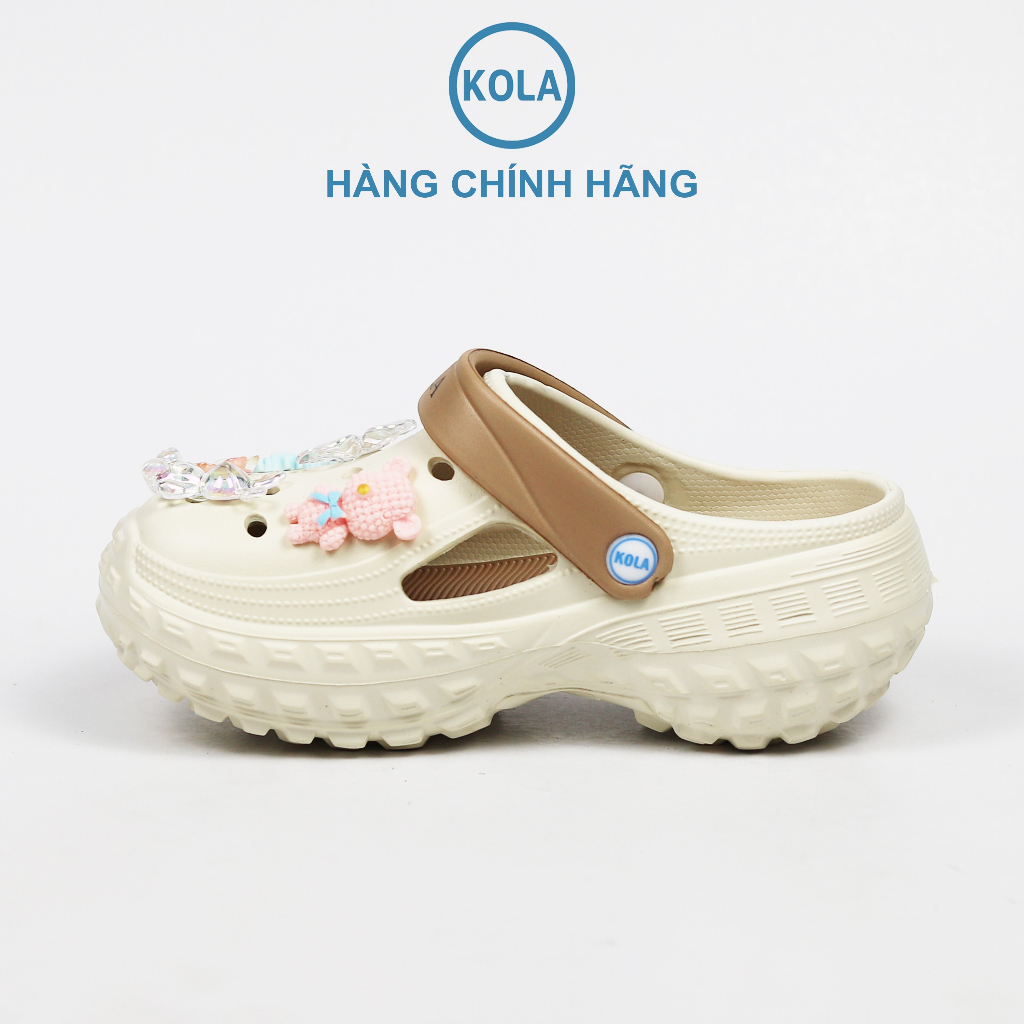 Dép Clogs sục nữ KOLA chất liệu EVA siêu nhẹ kèm sticker dễ thương có quai hậu