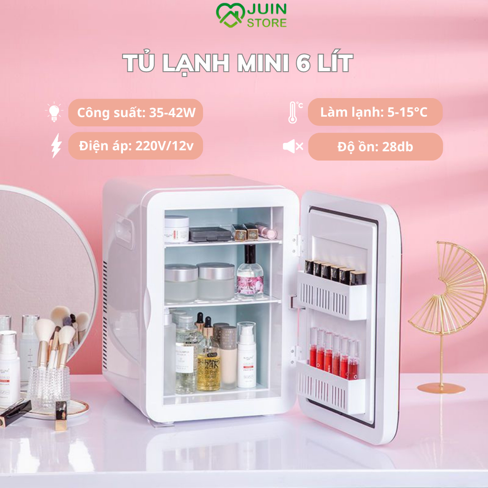 Tủ Lạnh Mini 6 Lít, Tủ Đựng Mỹ Phẩm, Để Trên Ô Tô Tiện Lợi, Làm Lạnh Nhanh Tiết Kiệm Điện Và Không Gian