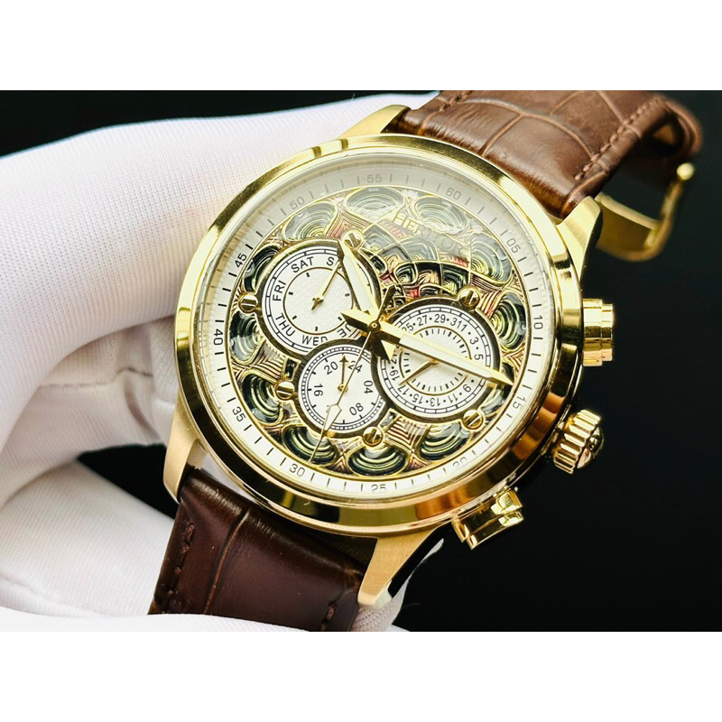 Đồng hồ nam dây da Heritor Automatic HERHS2703