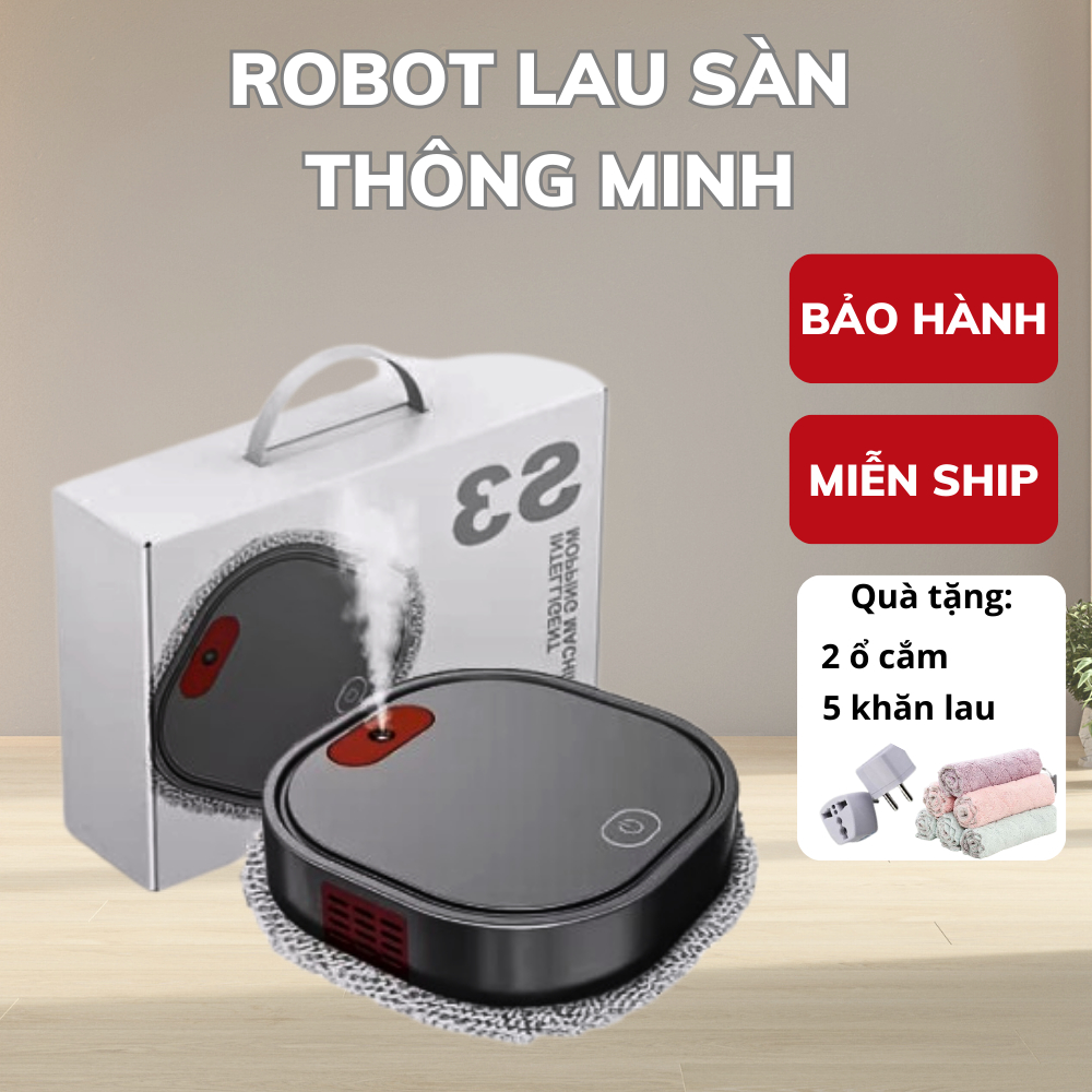 Robot Lau Sàn Cảm Biến Thông Minh, Chế Độ Phun Sương Làm Sạch Sàn, Mẫu Mới Cao Cấp Năm 2023, Có Bảo Hành