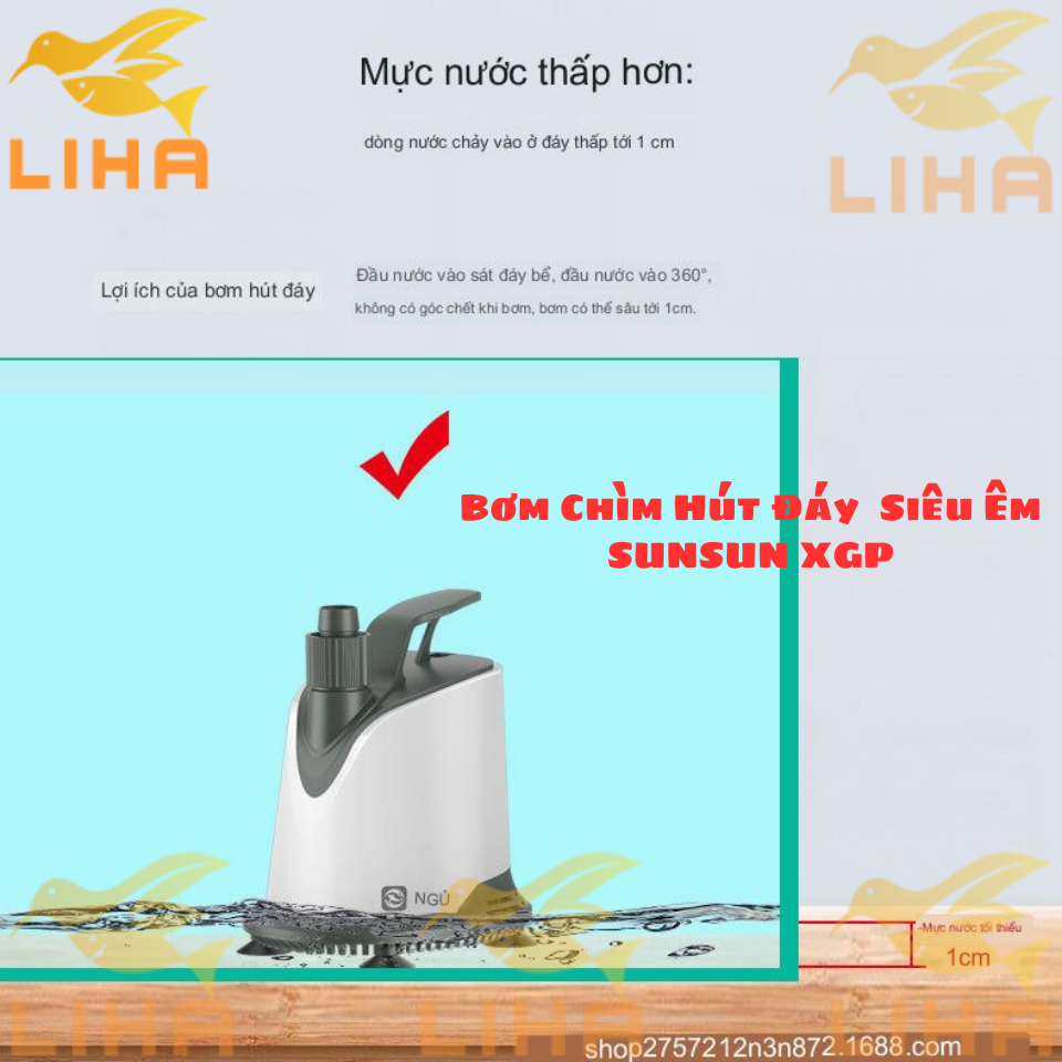 Máy Bơm Chìm Hút Đáy SUNSUN XGP - Bơm Hút Cặn Đáy Siêu Êm