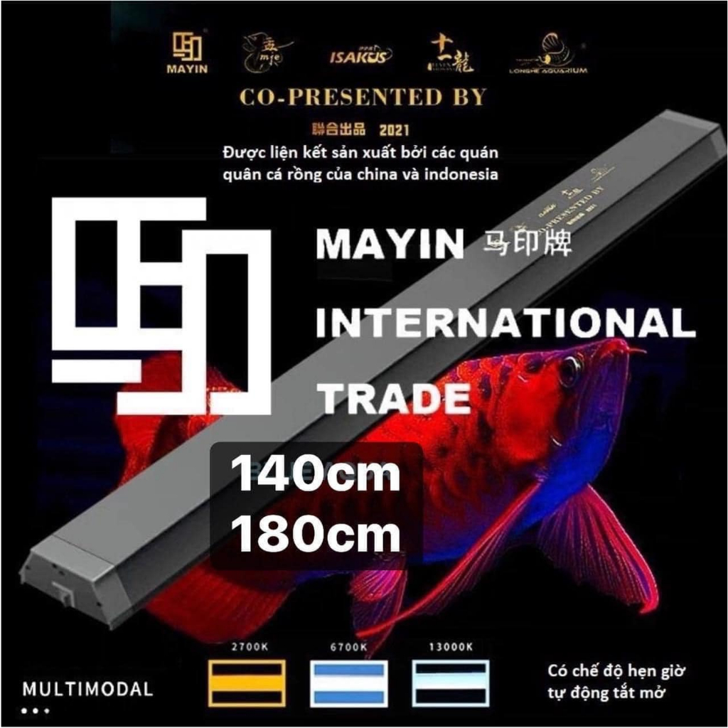 Đèn T5 Mayin 2 Hàng Bóng và 1 Led Xanh Dương - Đèn Led Tanning Cá Rồng Mayin Atomic Light